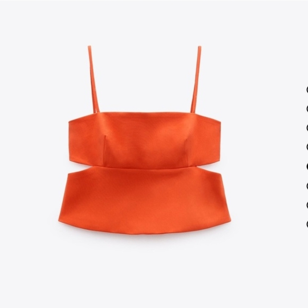 Zara orange crop top